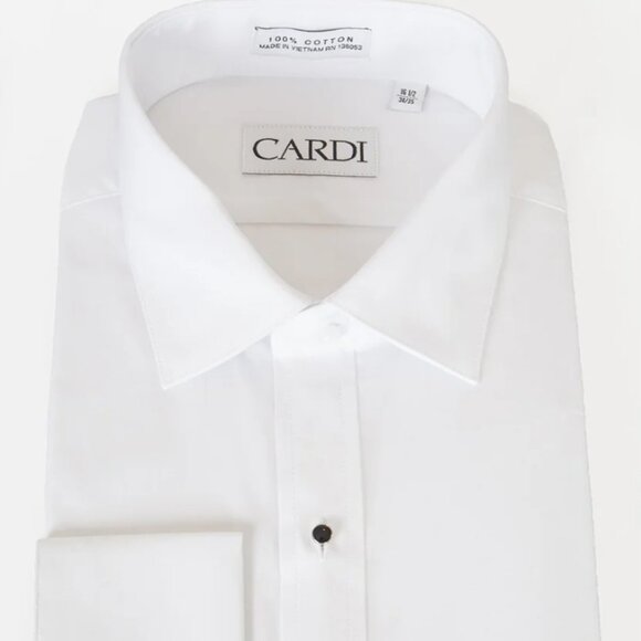 Vincent Regular Fit Pleated Laydown Tuxedo Shirt With Frenched Cuffed Ted Baker Brand White main image 0